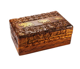 Wooden indian casket with thread