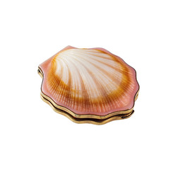 Antique Vintage powder box with a mirror in the form of shells