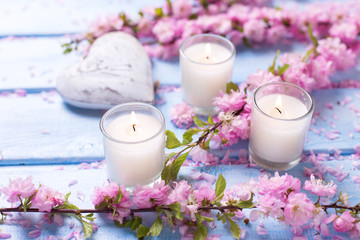 Candles and flowers