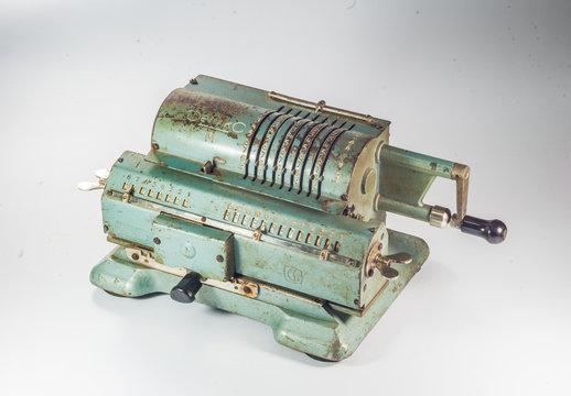 Old soviet mechanical calculator adding machine