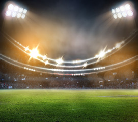 Fototapeta na wymiar stadium in lights and flashes 3d.