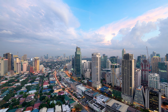 Makati City Skyline,  Manila, Philippines.
