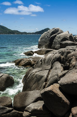 Nice stone at island with sea background