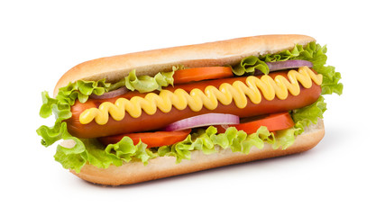 Hot dog with mustard