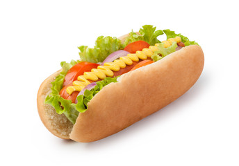 Hot dog with mustard