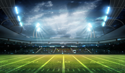 Fototapeta na wymiar american football stadium 3D.