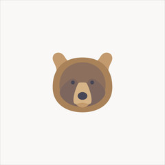 bear icon flat design