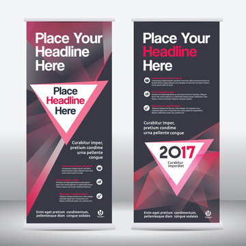 Red Color Scheme with City Background Business Roll Up Design Template.Flag Banner Design. Can be adapt to Brochure, Annual Report, Magazine,Poster, Corporate Presentation, Portfolio, Flyer, Website
