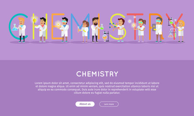Chemistry Conceptual Flat Style Vector Web Banner 