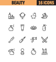 Beauty icon set.