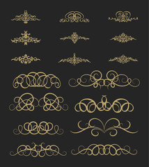 Wicker lines and old decor elements in vector.