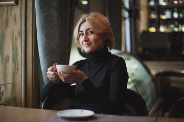 Beautiful Woman Drinking Coffee