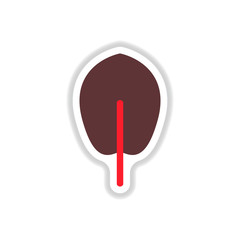 Label with leaf shadow vector icon design collection tree leaf