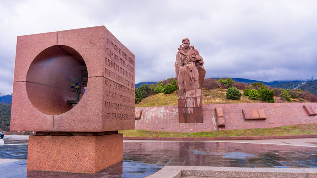 a monument to the sailors of the revolution near the highway in Novorossiysk city in  Russia.
