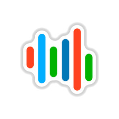 color label design collection of sound and audio waves