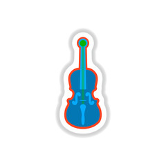 Naklejka premium color label design collection of musical instrument violin