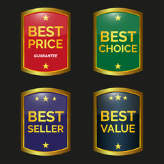 Collection of sale badges and labels.