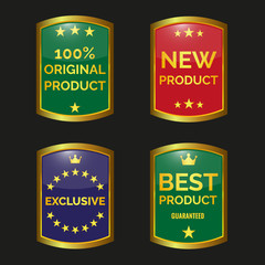 Collection of sale badges and labels.