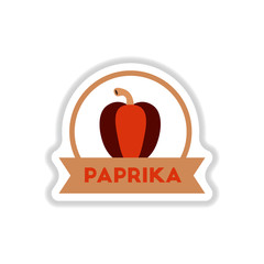 Obraz premium Label icon on design sticker collection paprika with ribbon