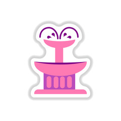 Label icon on design sticker collection fountain