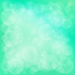 Green Soft Bright Abstract Bokeh Background ,Soft Glow of the Sun , Defocused Lights, Vector Illustration