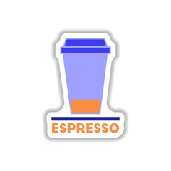 Label Frames and badges vector icons coffee emblem cup of espresso