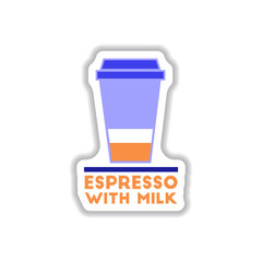 Label Frames and badges vector icons coffee emblem espresso with milk