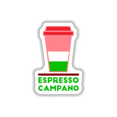 Label Frames and badges vector icons coffee emblem espresso campano to go