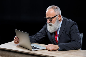 Senior businessman with laptop