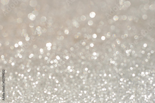 &quot;Silver glittering christmas lights. Blurred abstract holiday