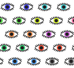 Geometric pattern with eyes