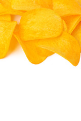 potato chips isolated on white background
