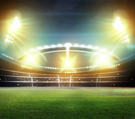 stadium in lights and flashes 3d.