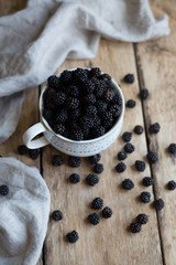 Blackberries in a mug