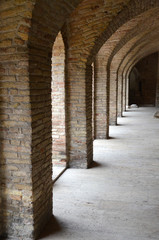 beautiful bricked arches in an old building