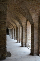 beautiful bricked arches in an old building