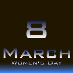 Background space with metal labels and March 8 Women's Day