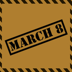 Background brown old letter with a stamp of March 8