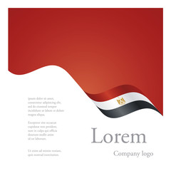 New brochure abstract design modular single pattern of wavy flag ribbon of Egypt