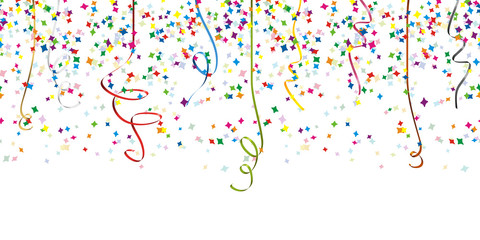 seamless confetti and streamer party background