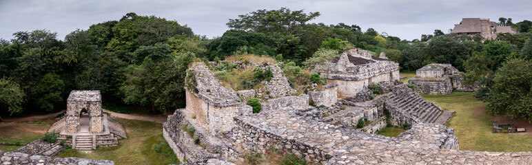 Fototapeta na wymiar Ek Balam, Ancient Maya city ruins panoramic view in Yucatan, Mexico