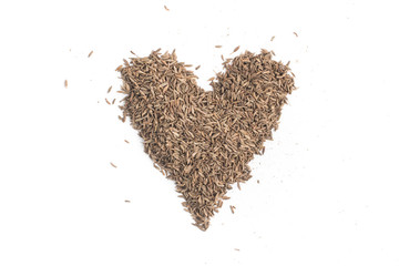 Cumin Seeds heart shaped