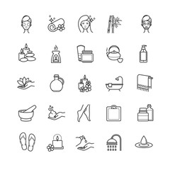 spa and beauty outline icons