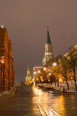 Evening Moscow. Kremlin passageway.