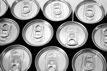 aluminium cans abstract background