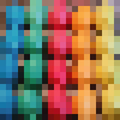 Fun and very colorful series of squares or pixels