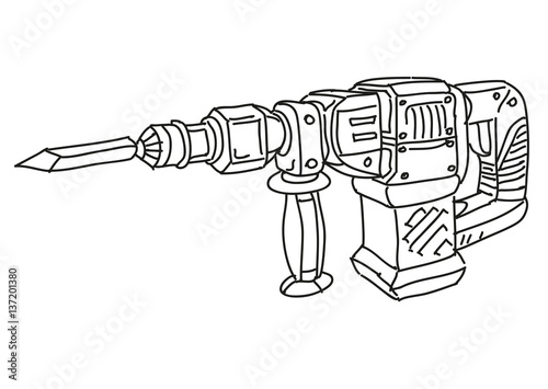 "cartoon electric hammer drill coloring page" Stock image and royalty-free vector files on ...