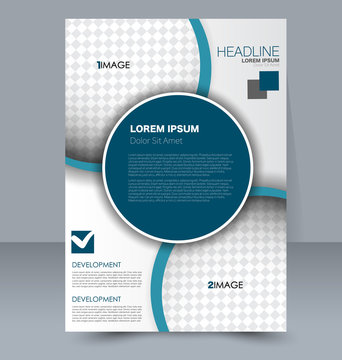 Abstract flyer design background. Brochure template. For magazine cover business mockup education presentation report. Vector illustration. Blue color.