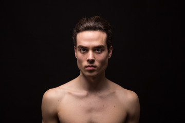 young man head face closeup jawline