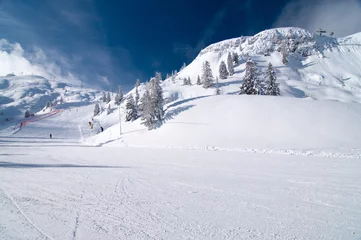 Deurstickers Ski slope in Andalo/Paganella (Trentino) © Tata2anka